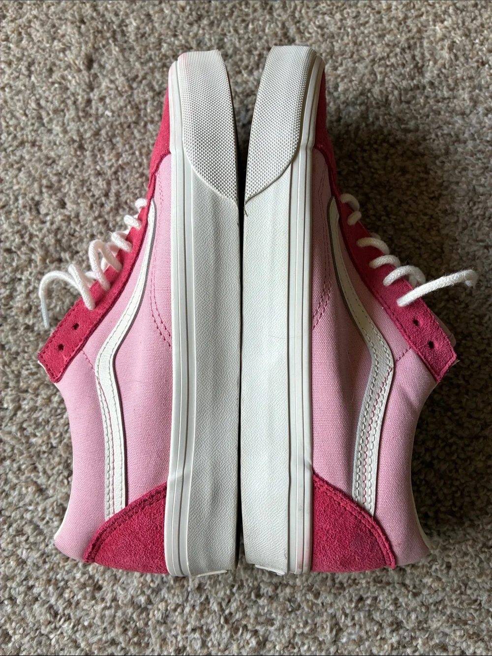 Vans light Pink and dark Pink Low-Top Lace-Up Sneakers